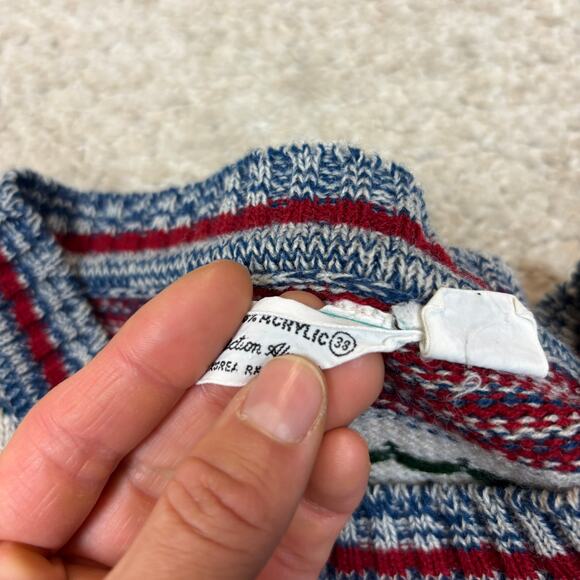 Vintage 60s 70s KMart 3D Stripe Knit Sweater Women's 38 - Picture 6 of 9